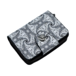 Leather Card Holder With Zipper & Button