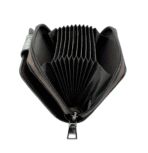 Leather Card Holder With Zipper & Button - Image 2