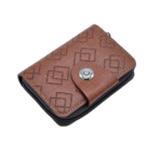 Leather Card holder With Zipper & Button