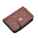 Leather Card holder With Zipper & Button