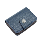 Leather Card Holder With Zipper & Button