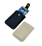 Card Holder With Button & Leather