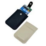 Card Holder With Button & Leather